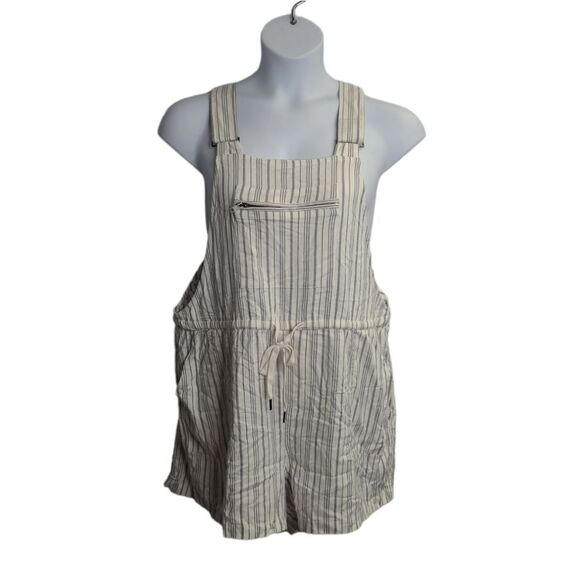 NEW Torrid white multi stripe rayon twill shortall with drawstring waist 1X‎ - Picture 3 of 11